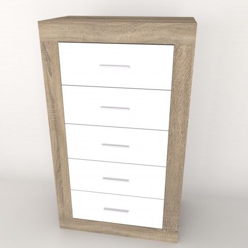 Camiseiro Viena 5 gavetas 60x101.8x35 Carvalho Creme Camiseiro Viena 5 gavetas 60x101.8x35 Carvalho Creme