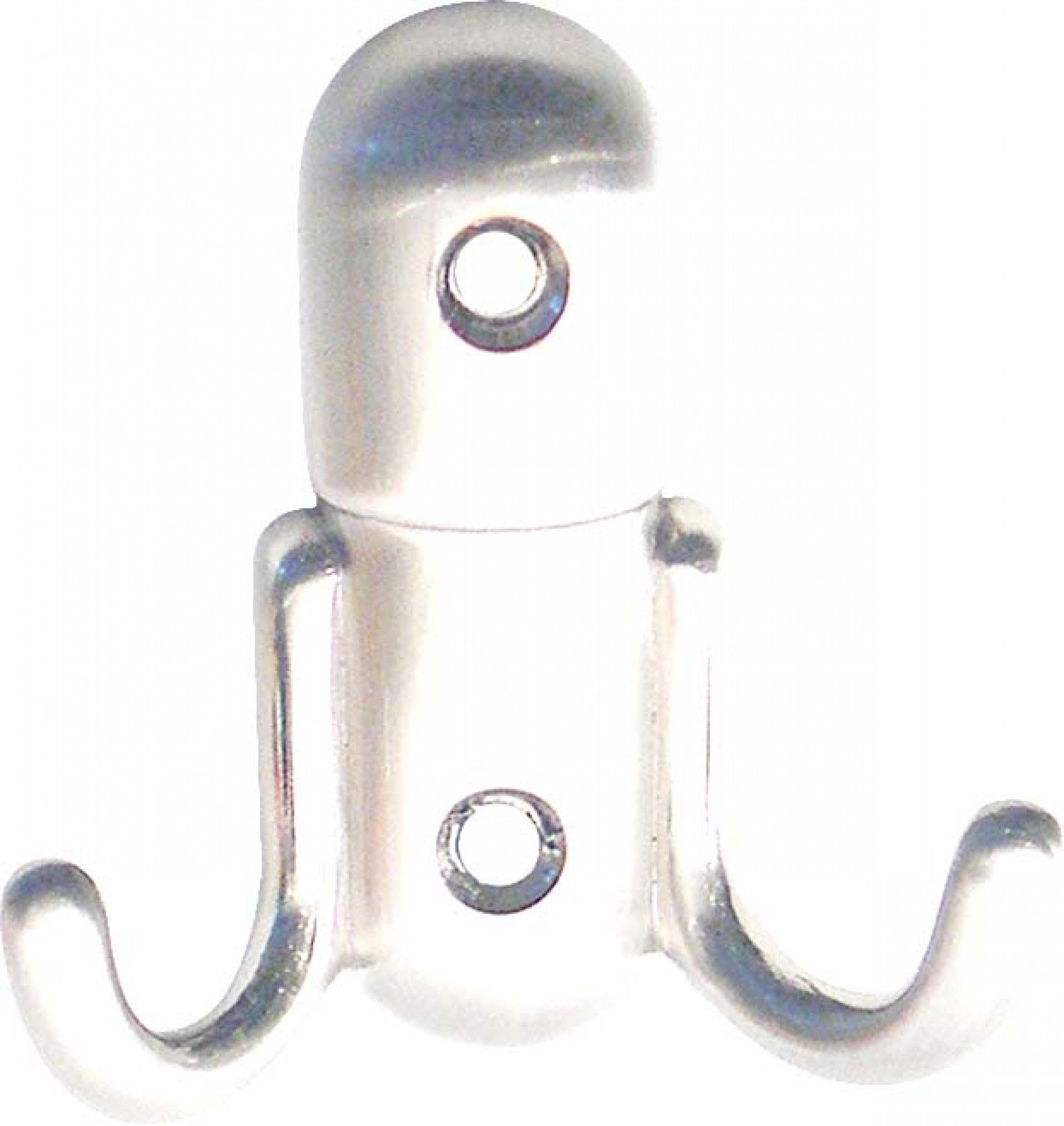 Gancho Duplo Zamac Branco 60mm