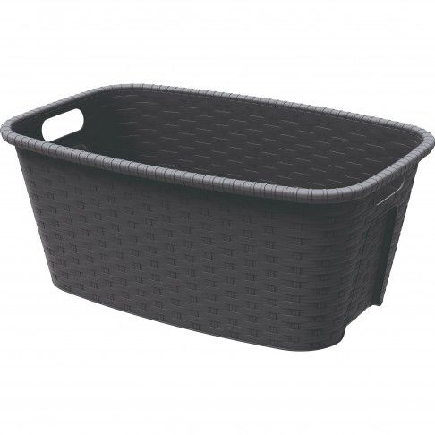 Cesto Rattan 59x39x25cm Cinza 35L Cesto Rattan 59x39x25cm Cinza 35L