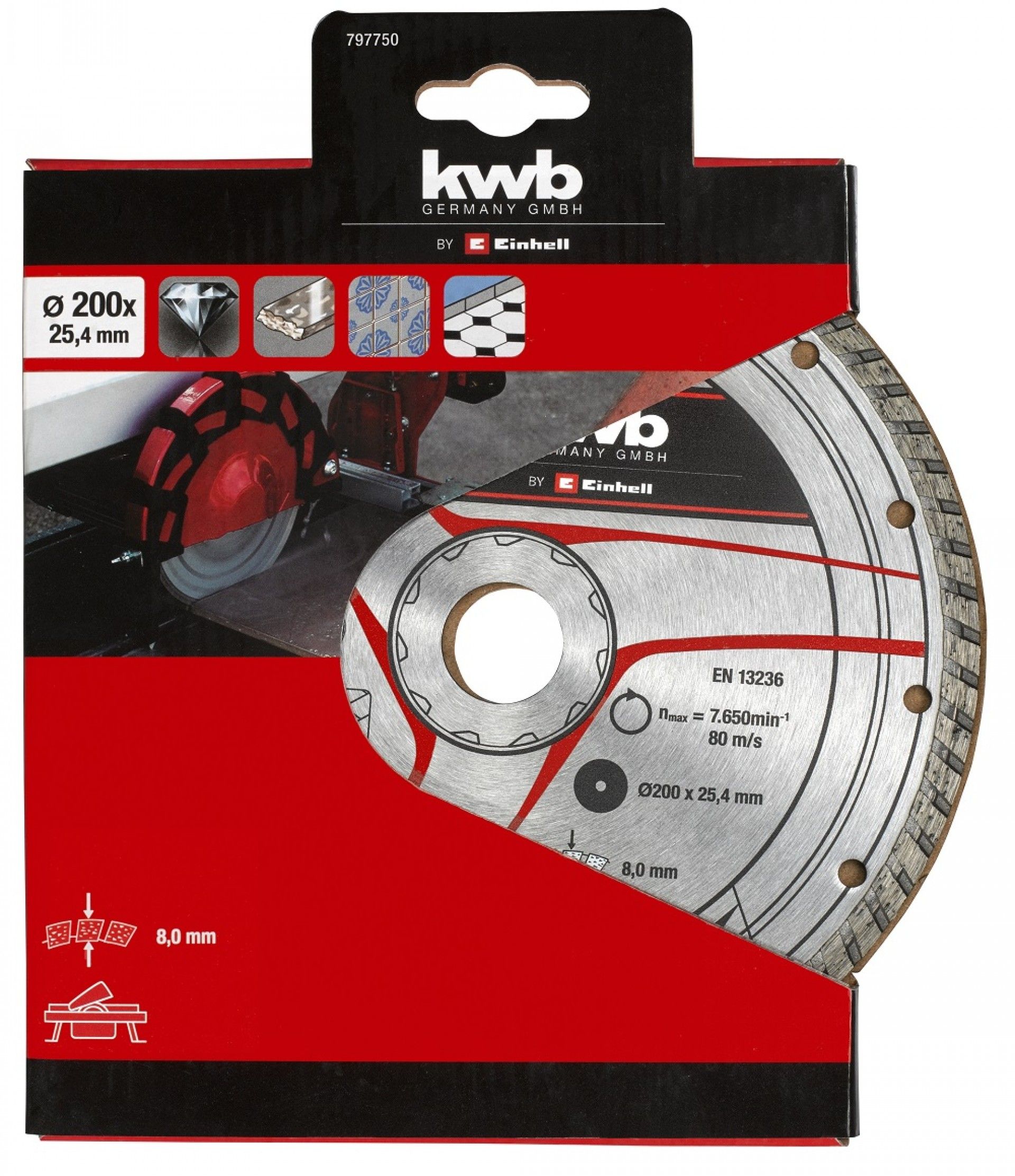 Disco Diamante 200x25,4 Cer Te-Tc 620 U