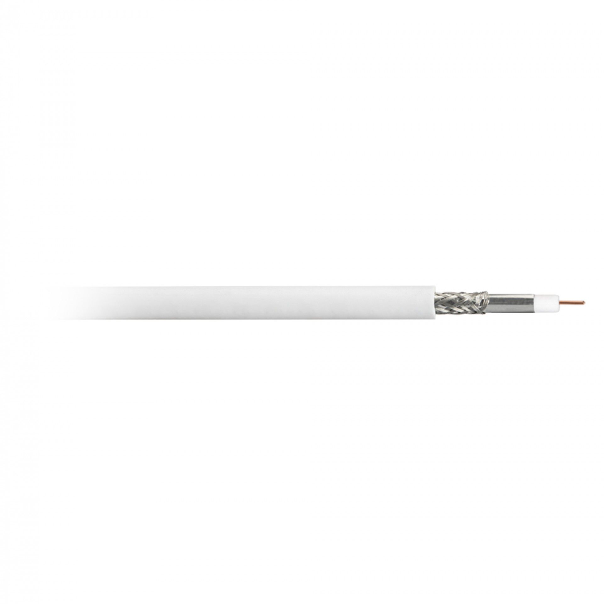 Cabo Coaxial Rg 6 ccs Branco Rolo 100m
