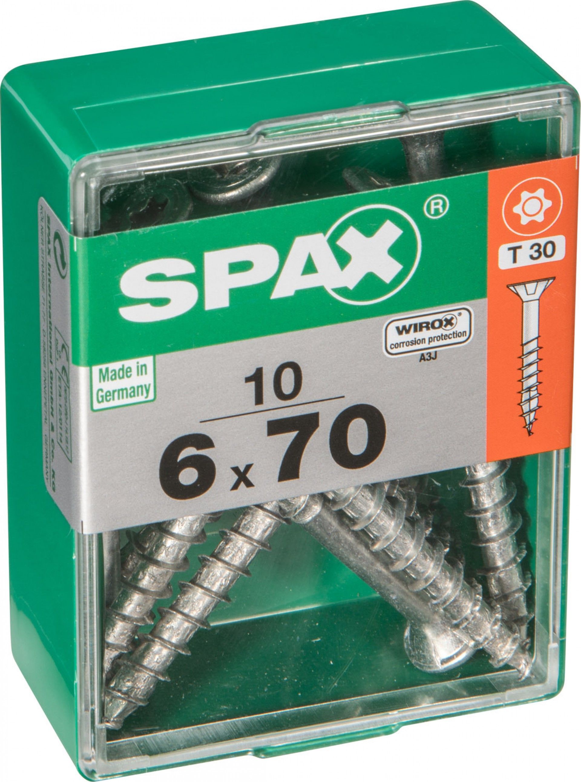 Parafuso Cabeça Plana Wx 6x70 M 10un