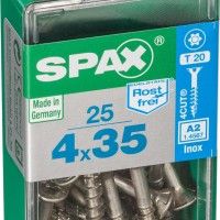 Parafuso Madeira Cabeça Plana Inox Tx 4x35 25un Parafuso Madeira Cabeça Plana Inox Tx 4x35 25un