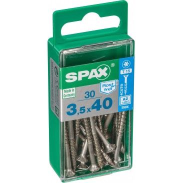 Parafuso Madeira Cabeça Plana Inox Tx3,5x40 30un Parafuso Madeira Cabeça Plana Inox Tx3,5x40 30un