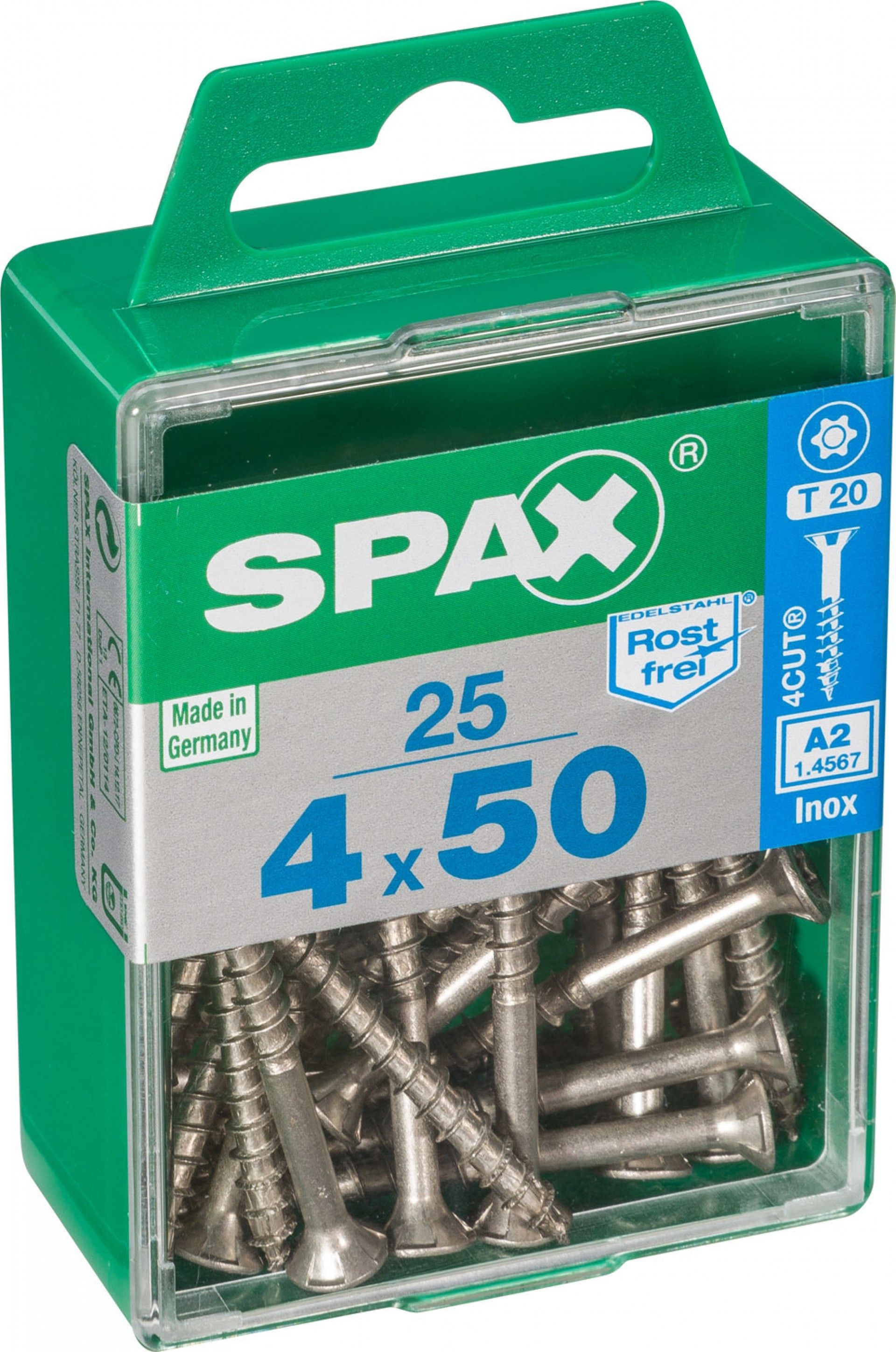 Parafuso Madeira Cabeça Plana Inox Tx4x50 M 25un