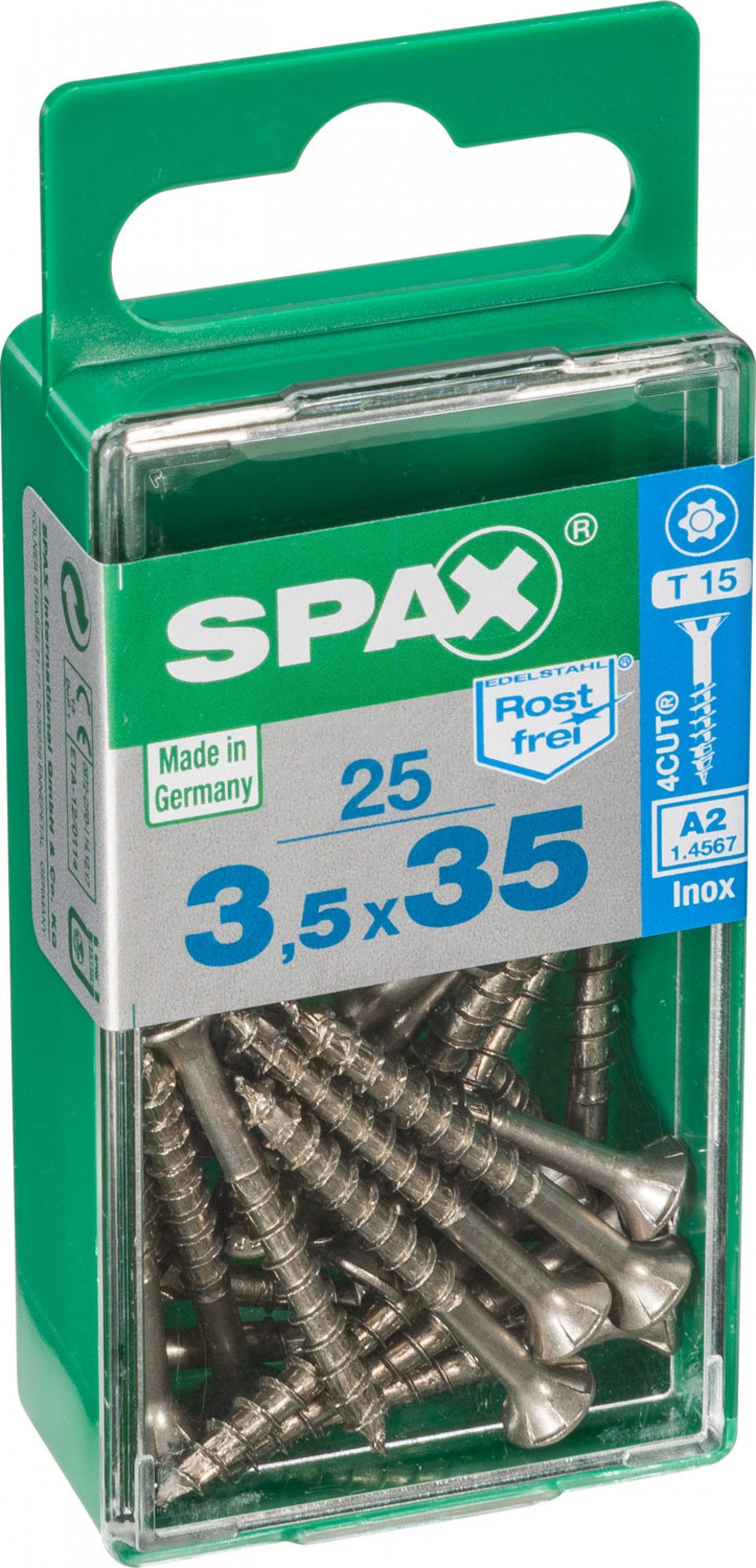 Parafuso Madeira Cabeça Plana Inox Tx3,5x35 25un