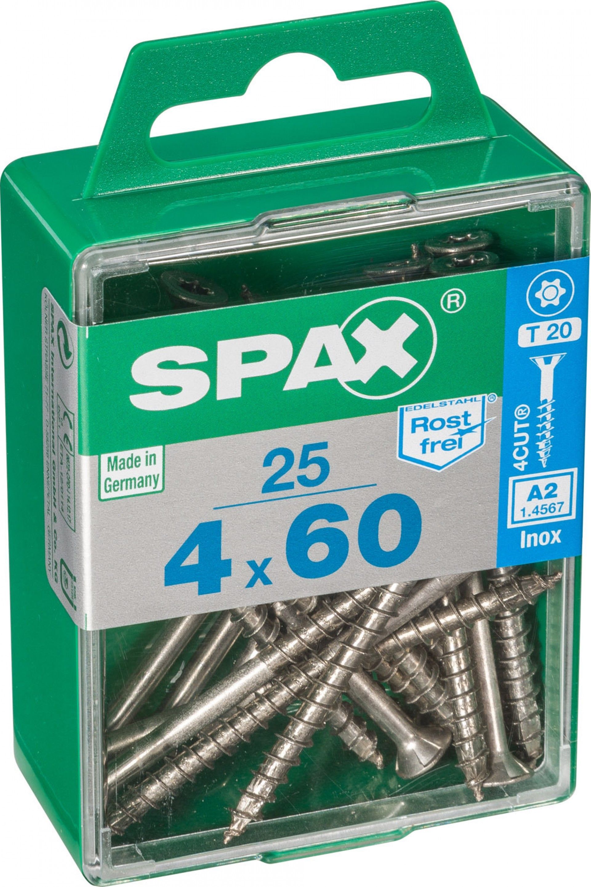 Parafuso Madeira Cabeça Plana Inox Tx4x60 M 25un