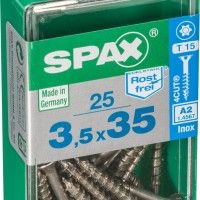 Parafuso Madeira Cabe�a Plana Inox Tx3,5x35 25un