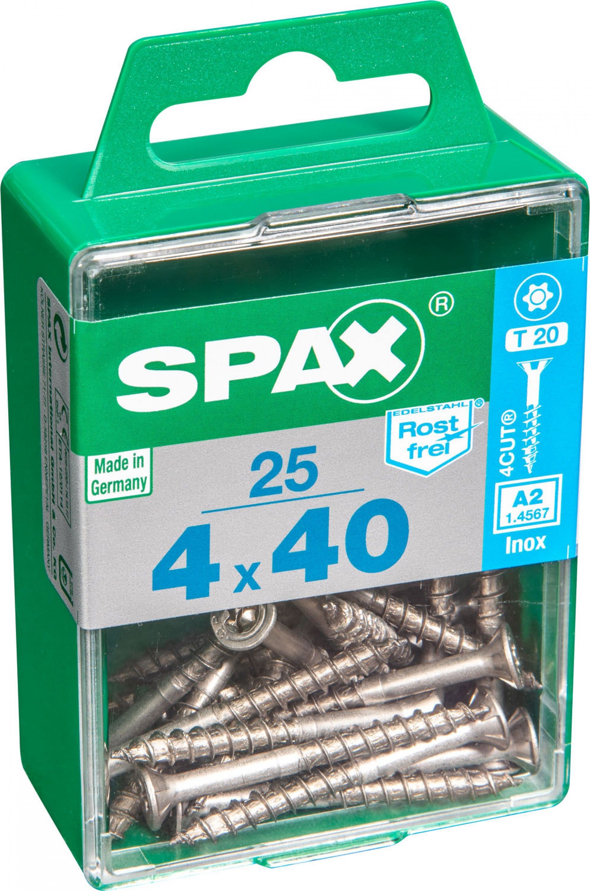 Parafuso Madeira Cabeça Plana Inox Tx 4x40 M25un