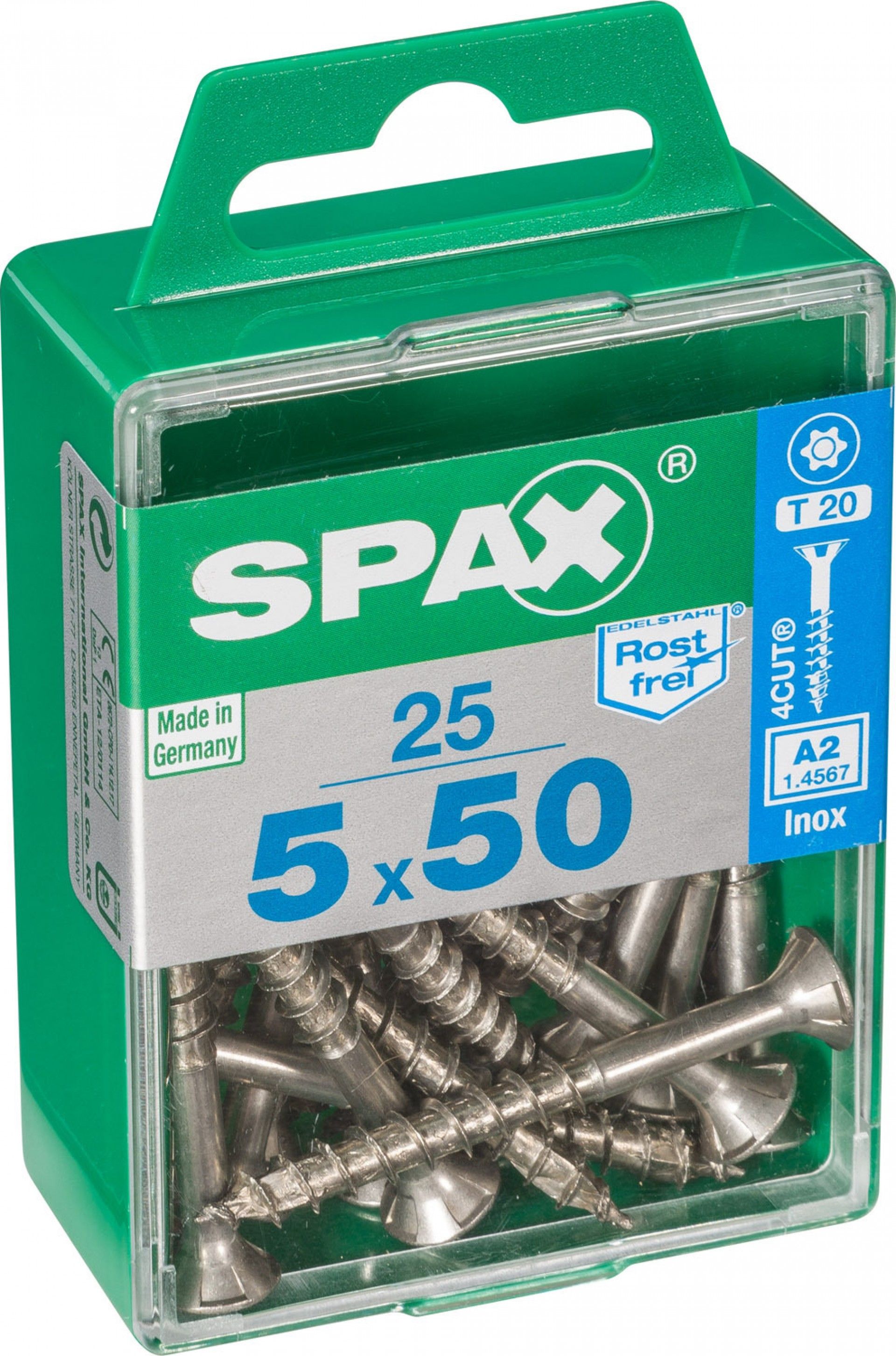 Parafuso Madeira Cabeça Plana Inox Tx5x50 M 25un
