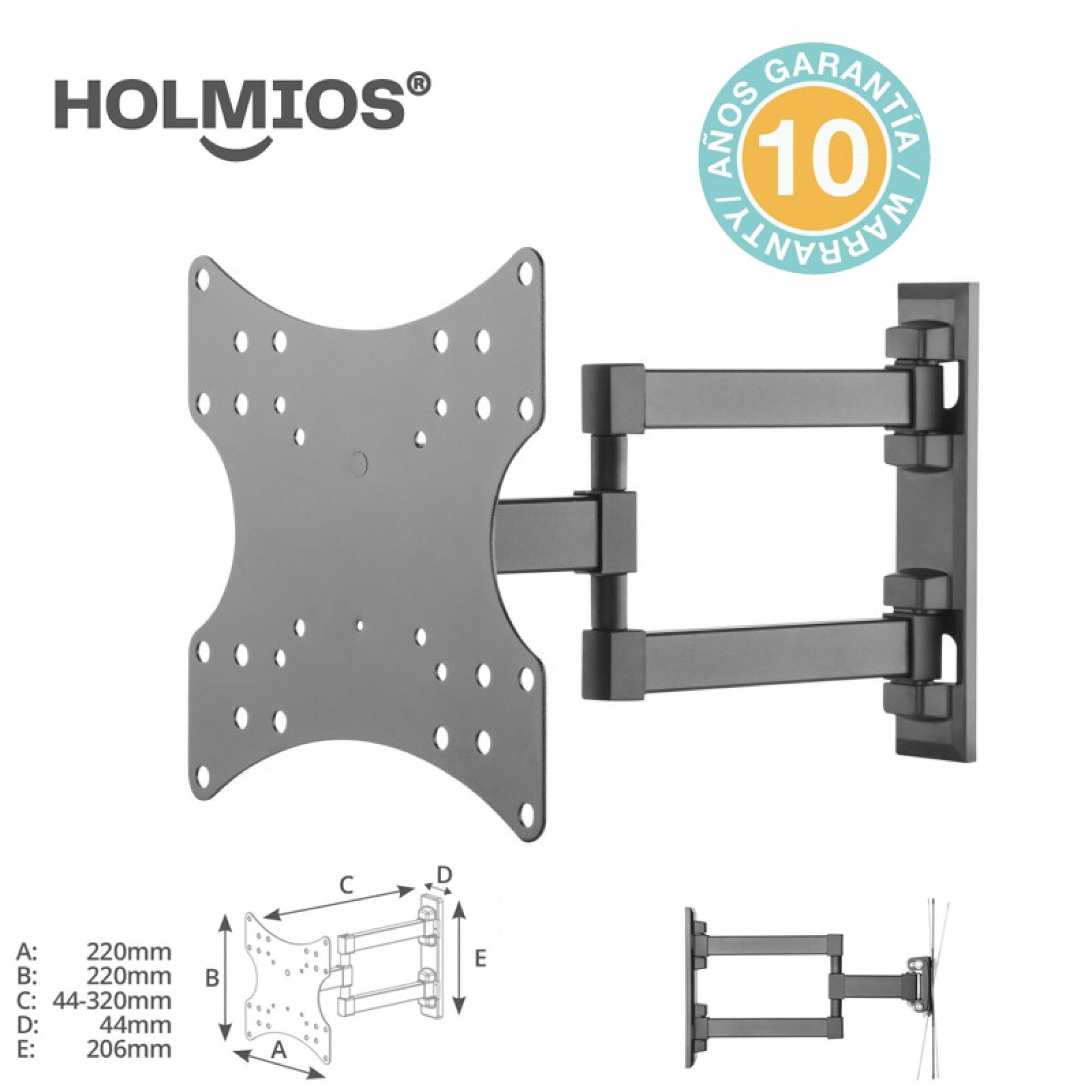 SUPORTE TV 23"- 42" C/BRAÇO DUPLO