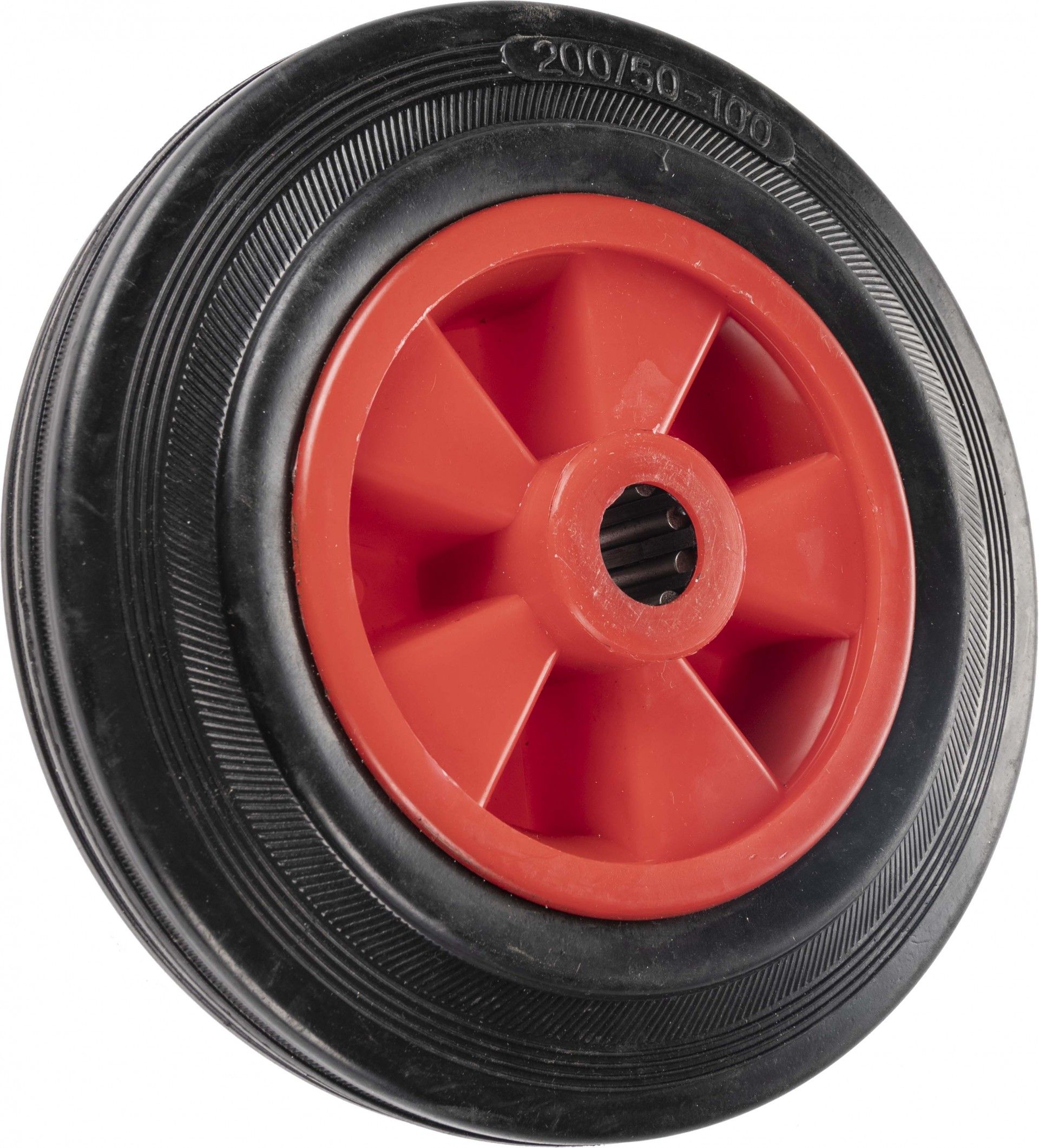 Roda Borracha 200mm Eixo 20mm