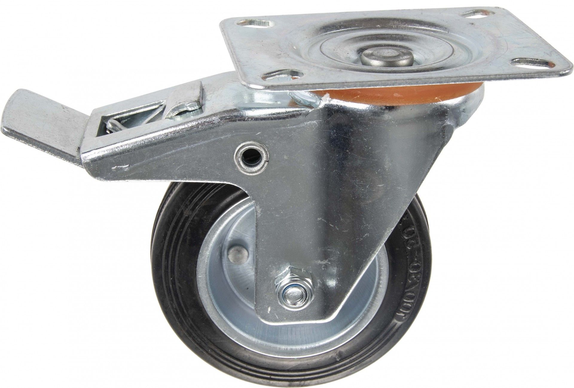 Roda Giratória C/Trav Borr 100mm