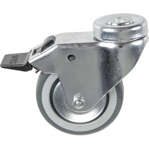 Roda Eixo Girat C/Travão 75x25mm Roda Eixo Girat C/Travão 75x25mm