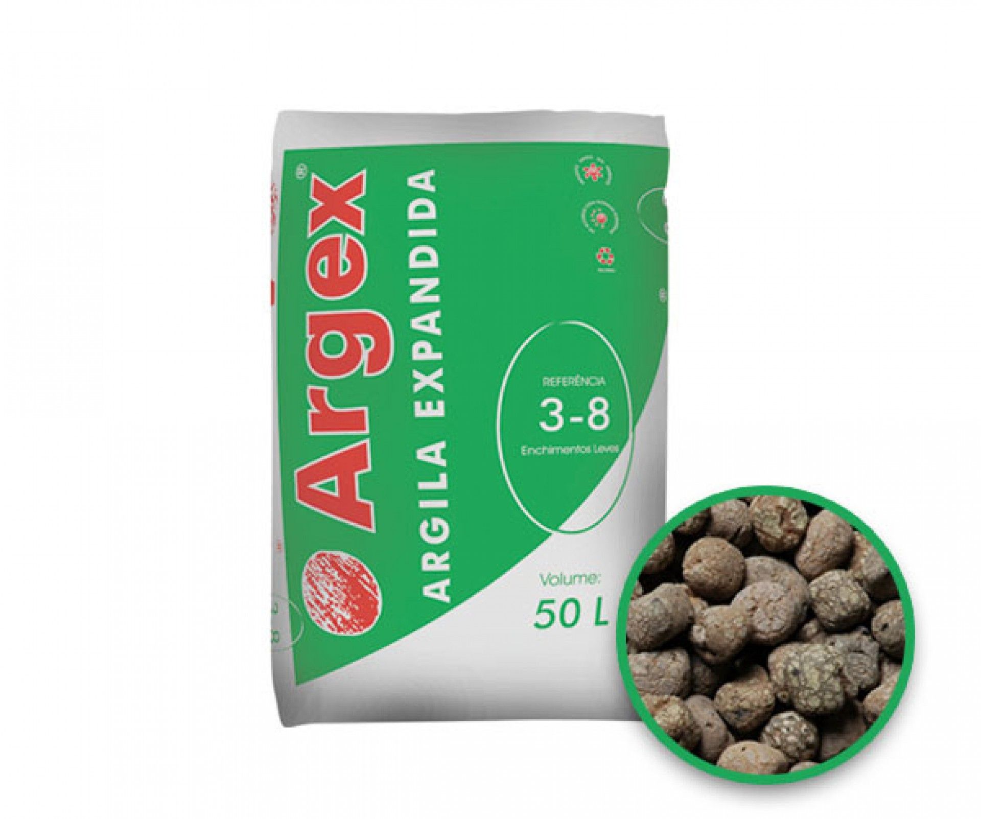 Argila Expandida Argex Granulada 3/8 50lt