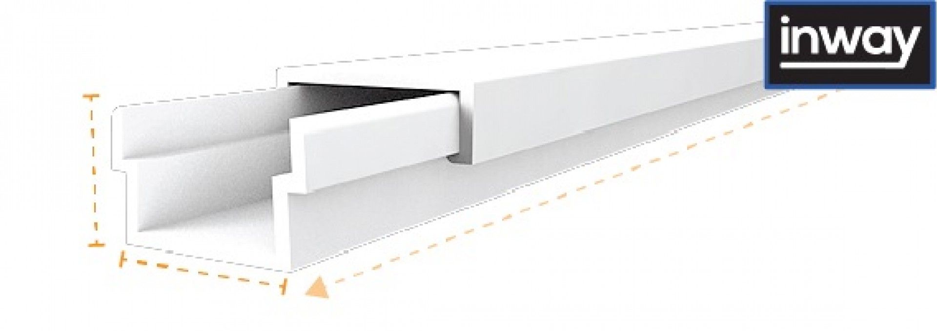 Calha Adesiva 12x7mm Branco 2m