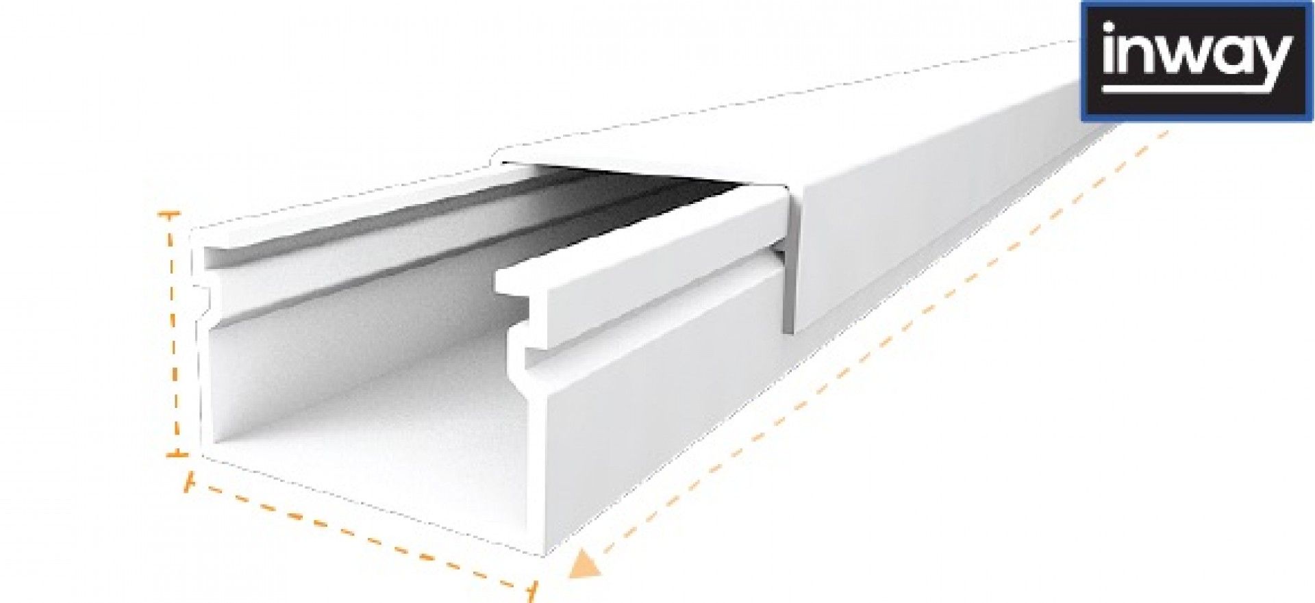 Calha Adesiva 20x12,5mm Branco 2m