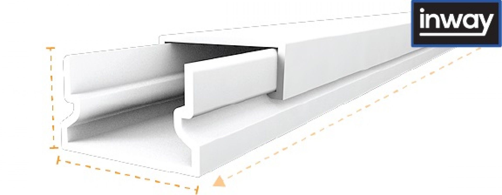 Calha Adesiva 16x10mm Branco 2m