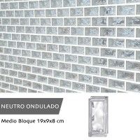 1/2 Tijolo Vidro Transparente Ondulado 19x9x8cm 1/2 Tijolo Vidro Transparente Ondulado 19x9x8cm