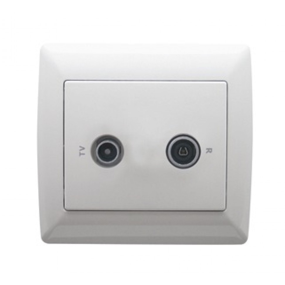 Tomada Tv/Fm Sirius 70 Branco Tomada Tv/Fm Sirius 70 Branco