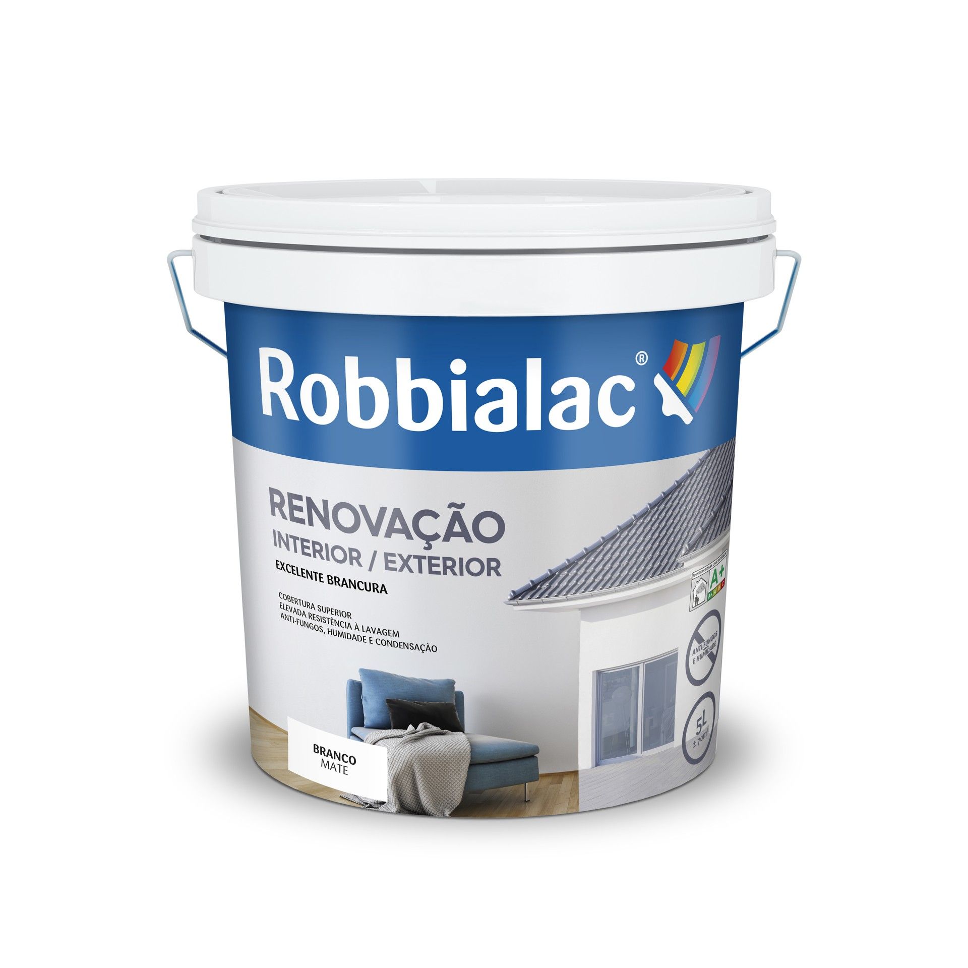 Tinta Renovação Interior/Exterior Anti-fungos Branco 5L