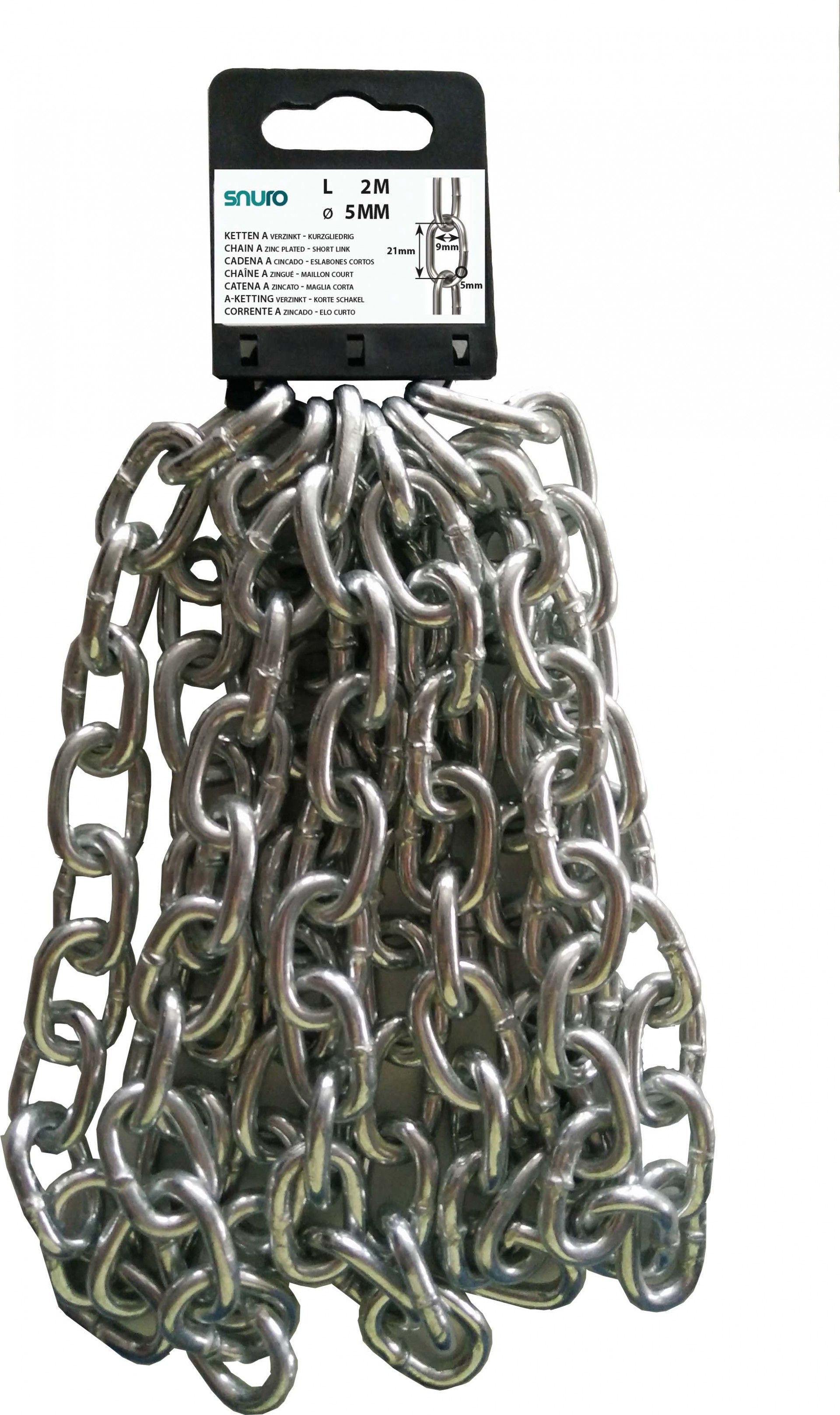 Corrente Elo Curto Zincado A-50 5mm 2m