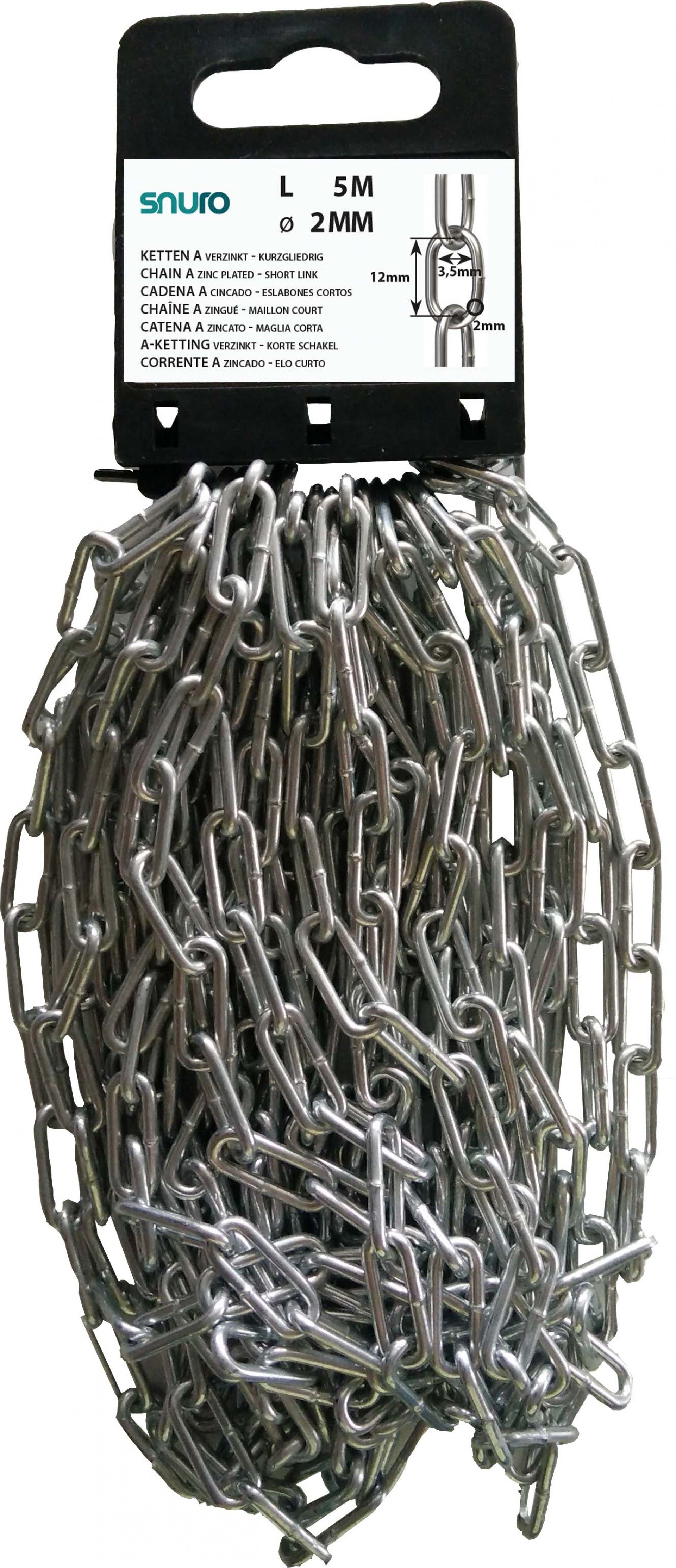 Corrente Elo Curto Zincado A-20 2mm 5m