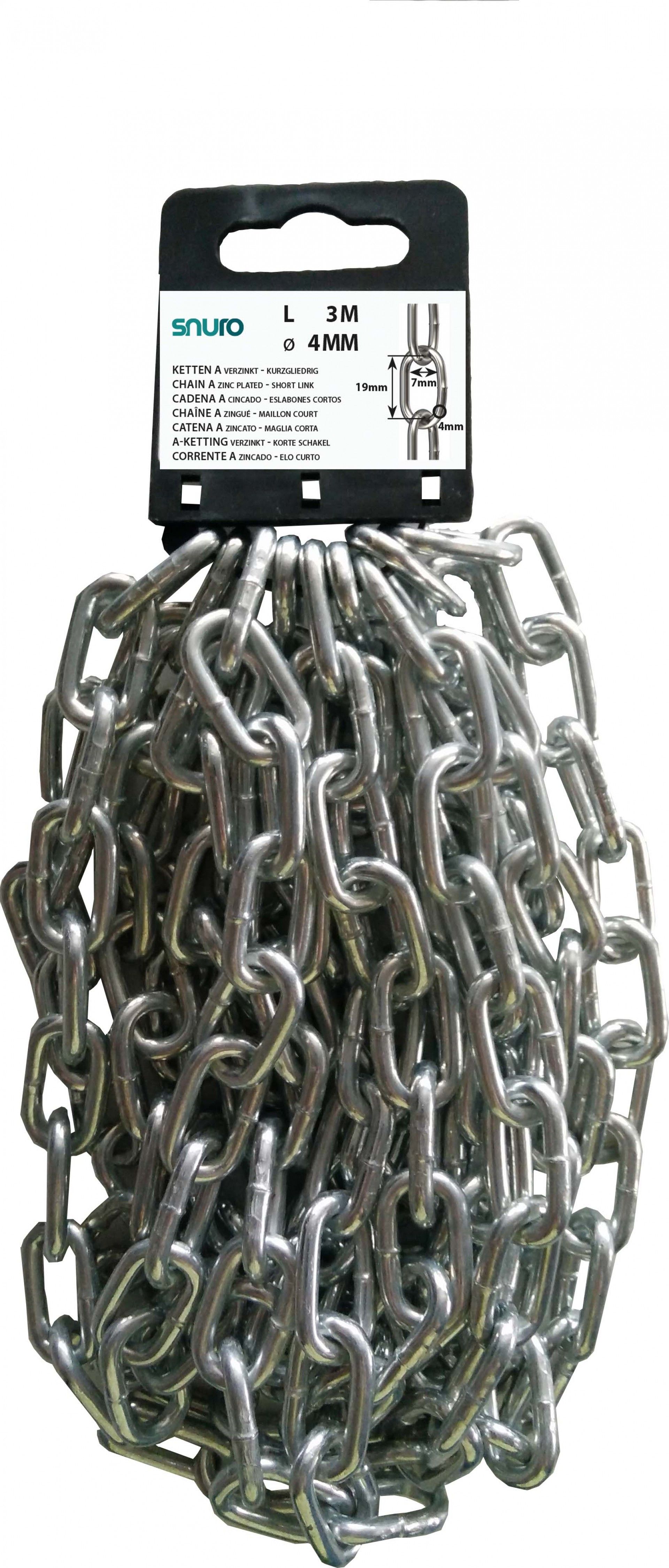 Corrente Elo Curto Zincado A-40 4mm 3m