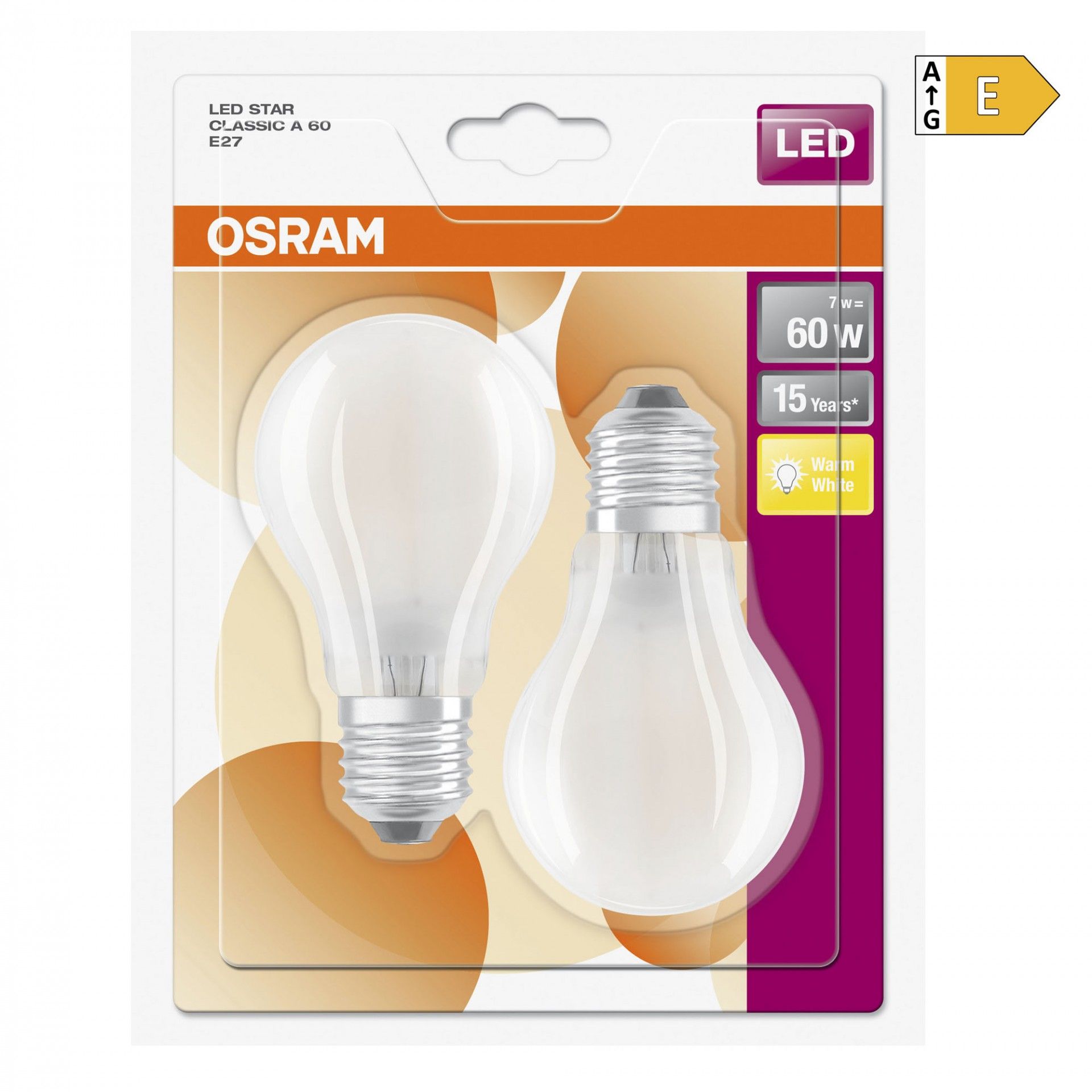 Lâmpada LED STAR A60 E27 2 unid.