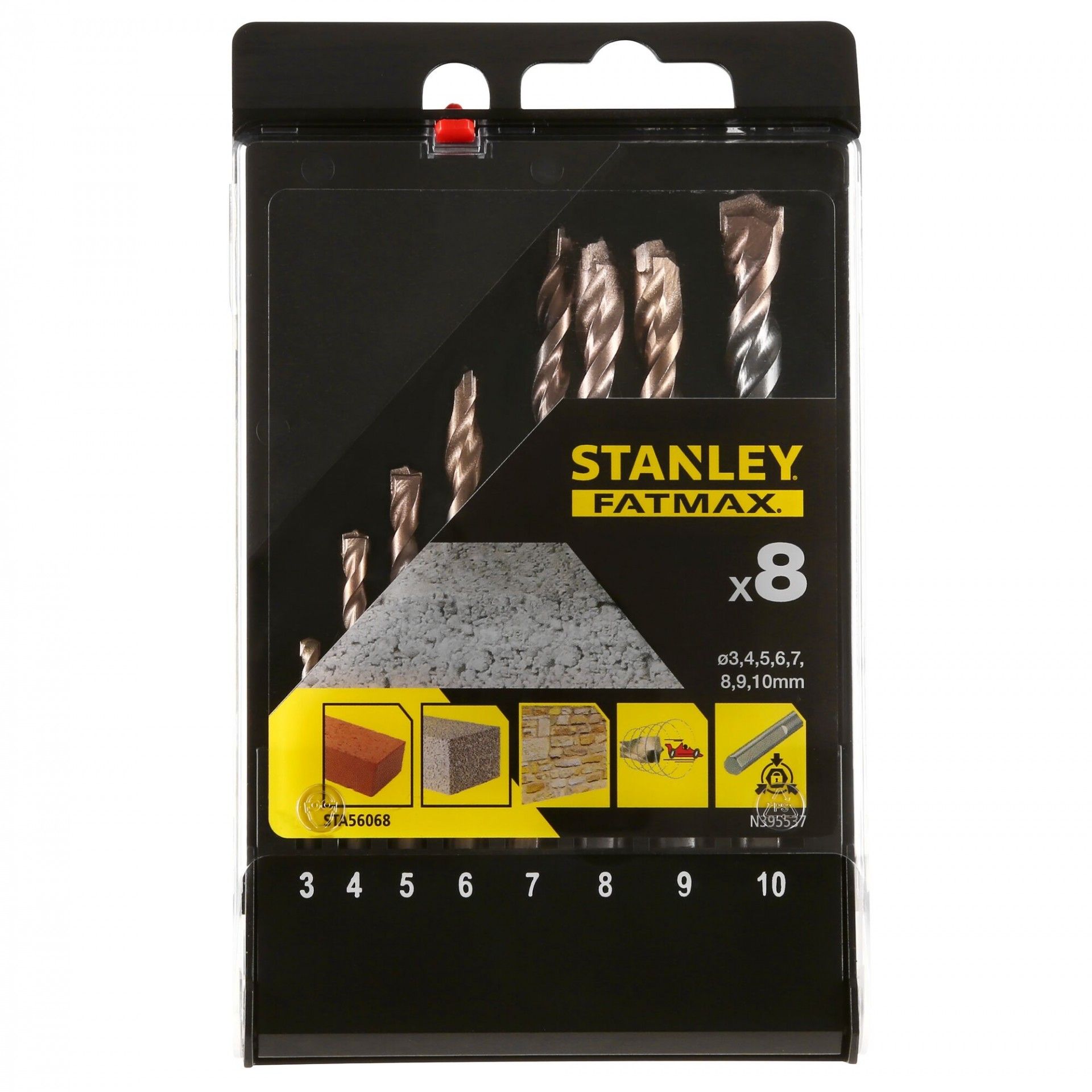 Brocas 3 Caras Pedra 3-10mm 8un