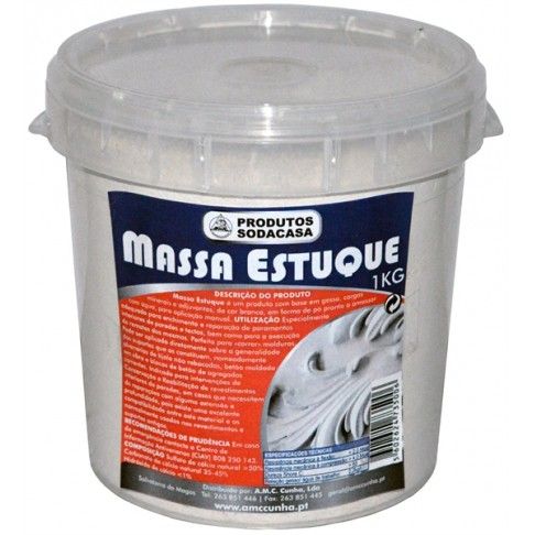Massa Estuque Pó Balde 1kg Massa Estuque Pó Balde 1kg