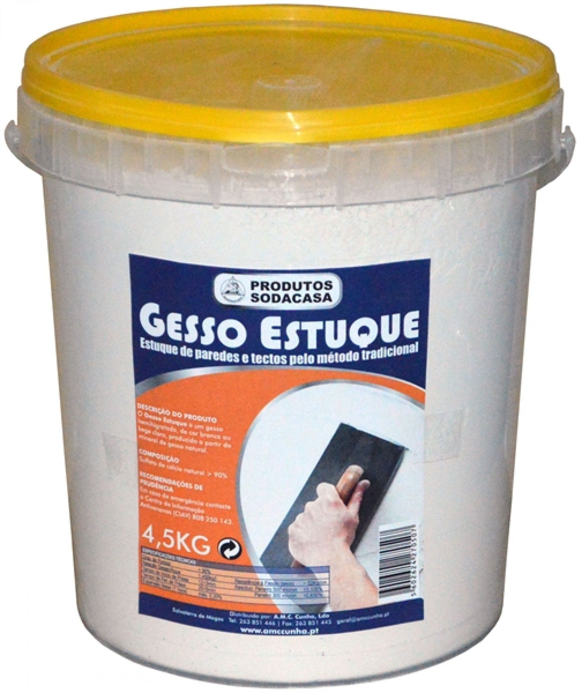 Gesso Estuque Balde 4,5kg