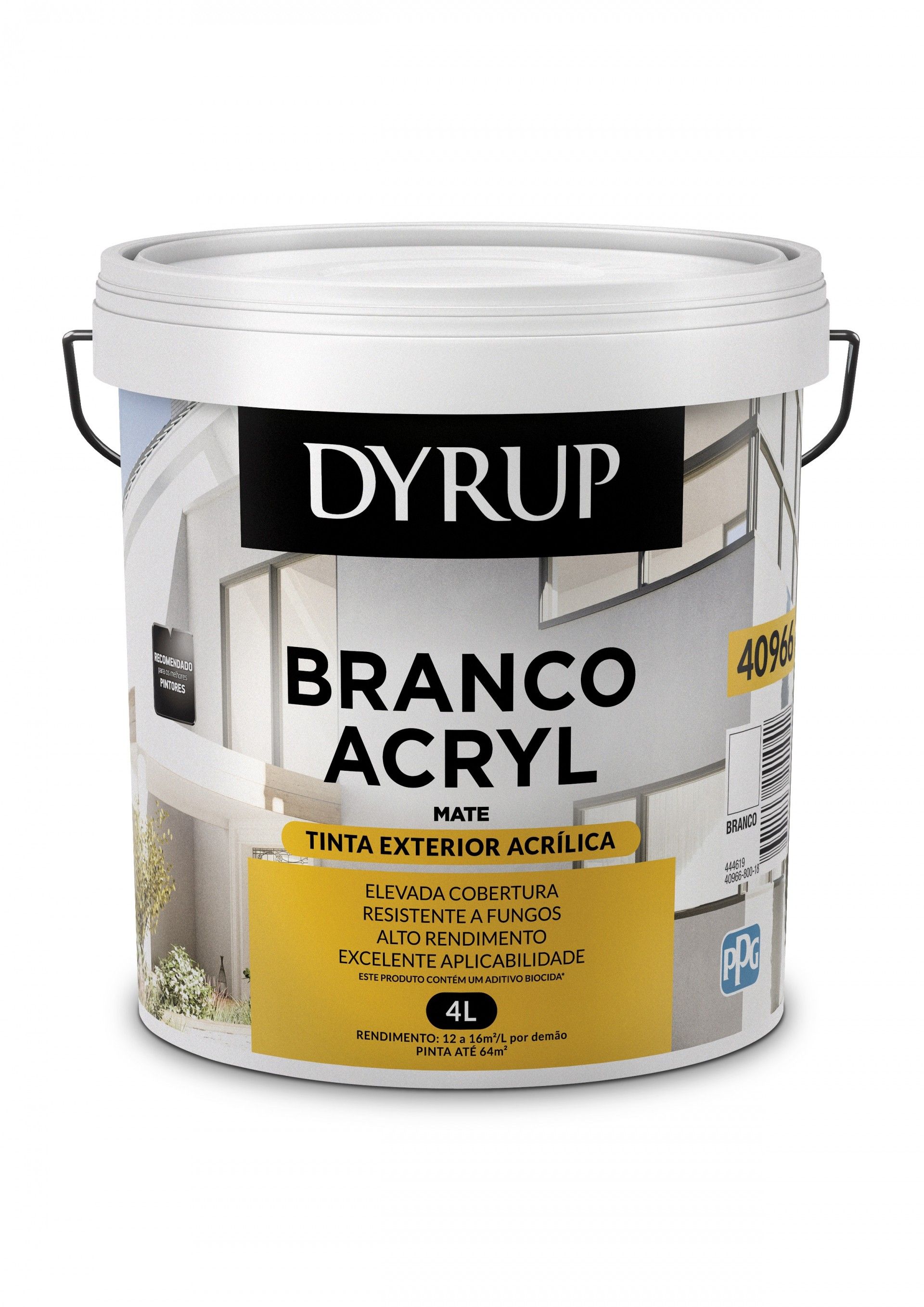 Tinta Dyrup Acryl Exterior Mate Branco 4l