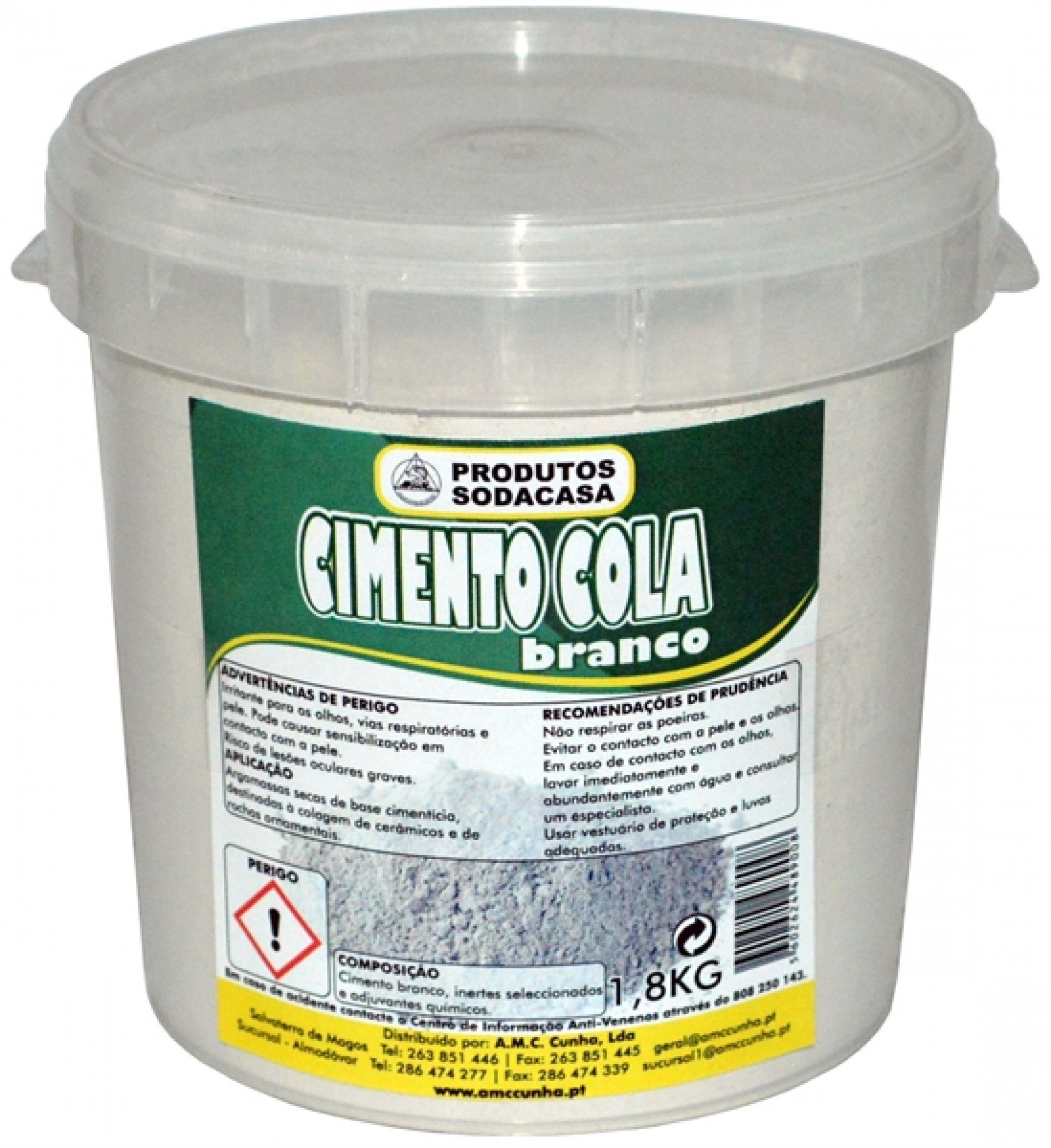 Cimento Cola Balde Branco 1,8kg