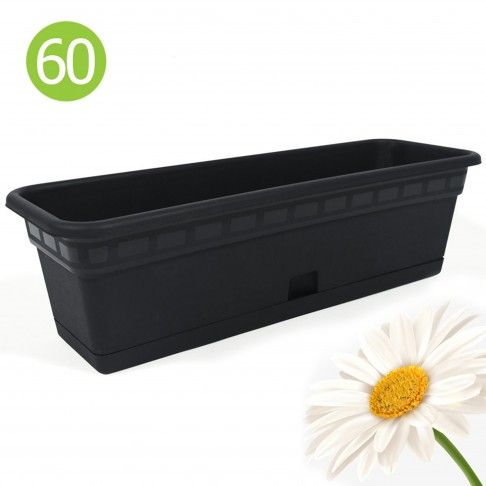 Kit Floreira 60x20cm C/Prato Antracite Kit Floreira 60x20cm C/Prato Antracite