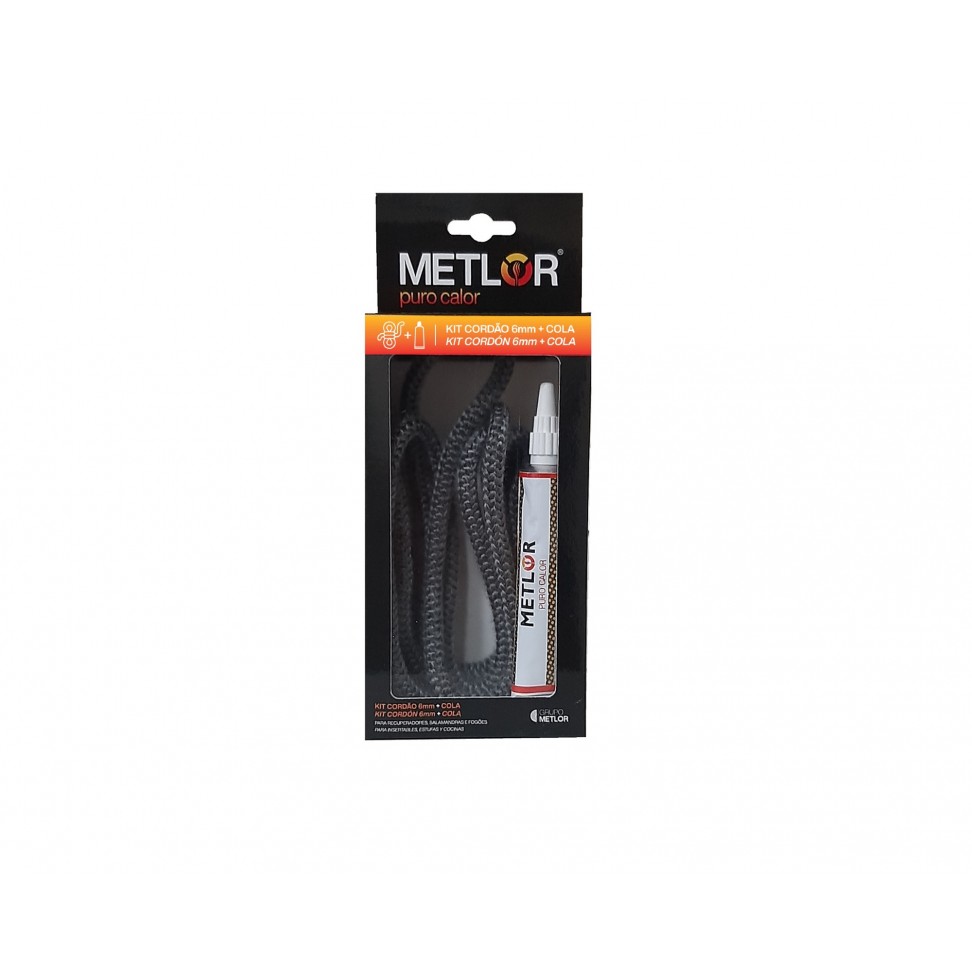Kit Cord�o Redondo D6mm Negro 2,5m