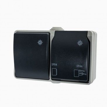 Tomada 2p+T + Interrutor Ip 54