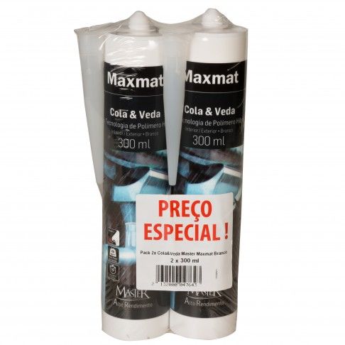 Pack 2 Cola&Veda Master Maxmat Branco 300ml Pack 2 Cola&Veda Master Maxmat Branco 300ml