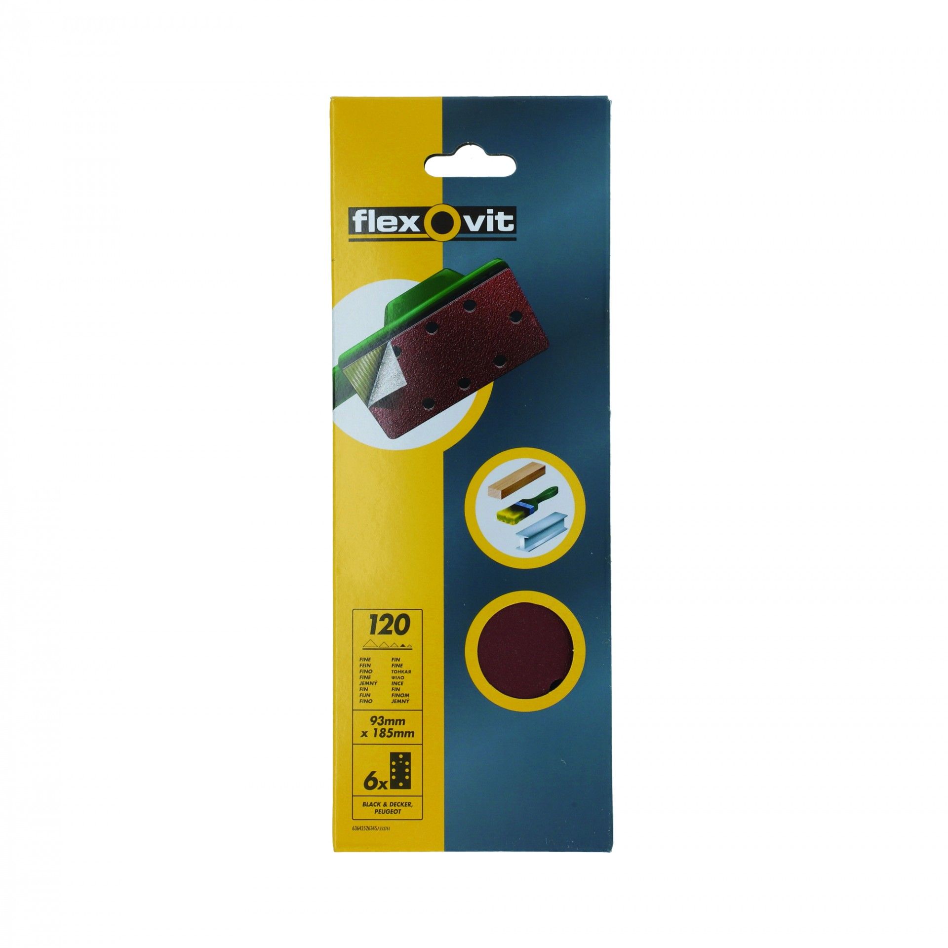 Lixa Velcro Grão 120 93x185mm 6un