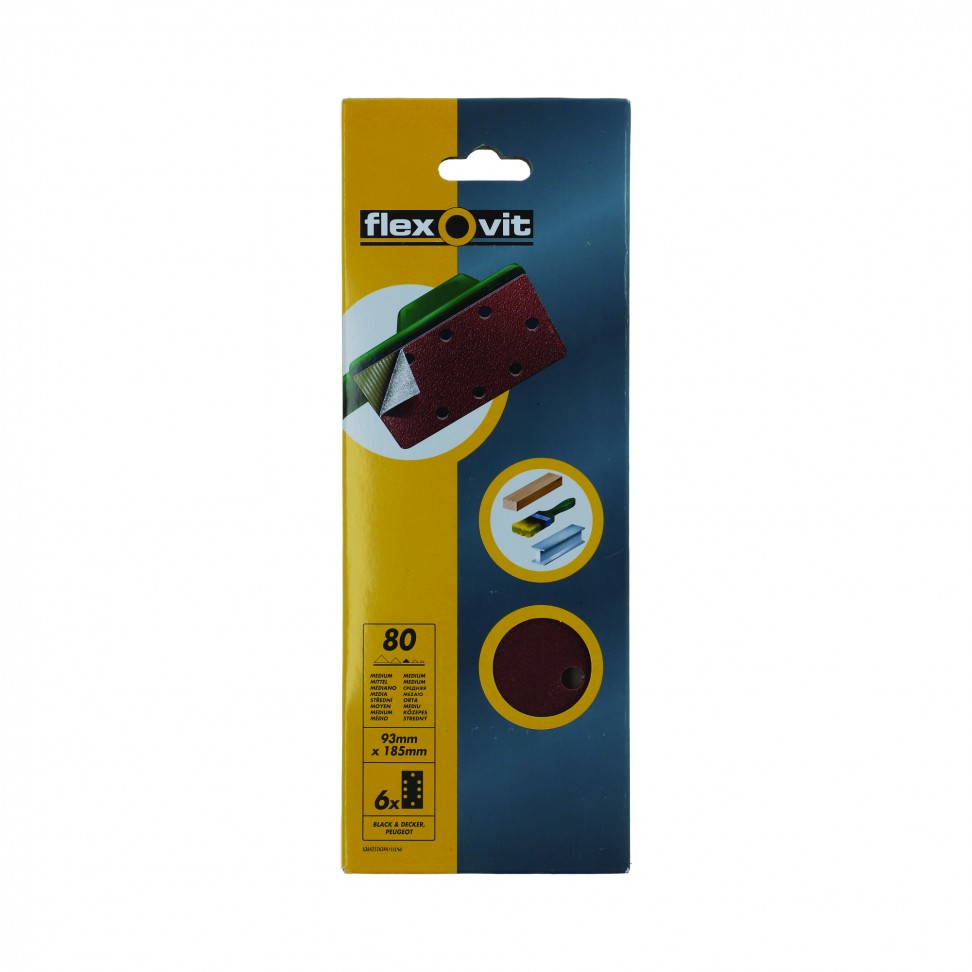 Lixa Velcro Gr�o 80 93x185mm 6un
