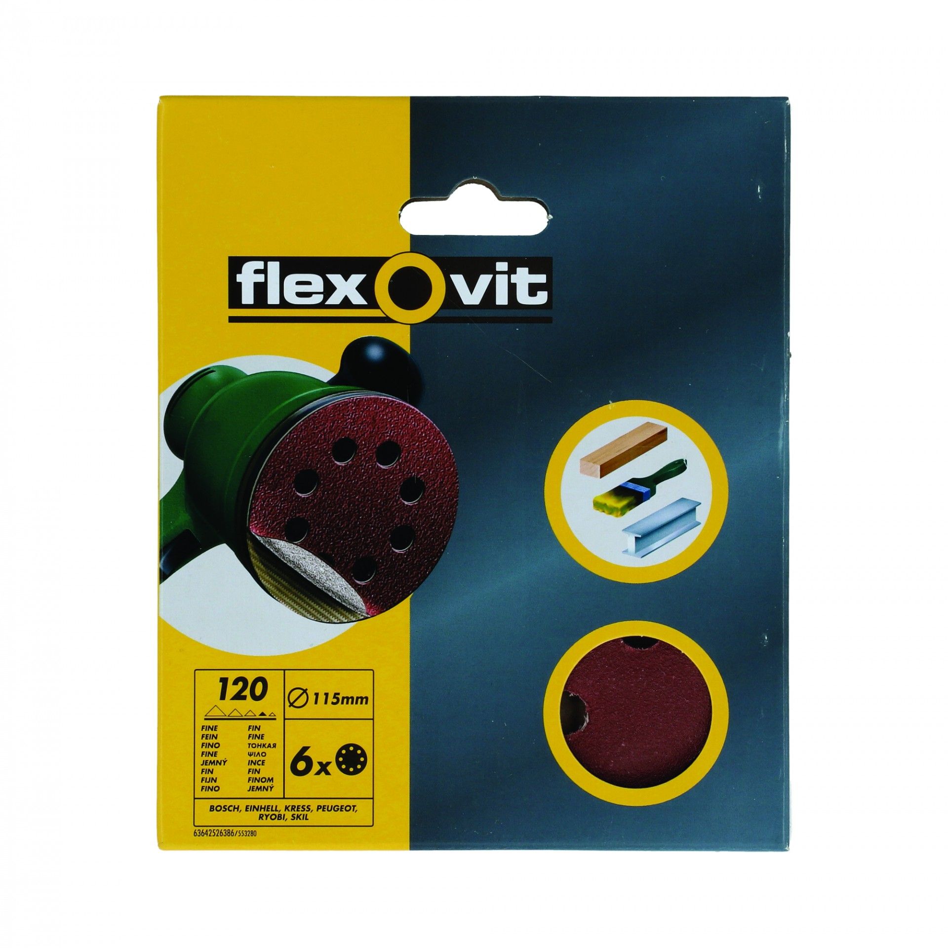 Disco Lixa Velcro Grão 120 115mm 6un