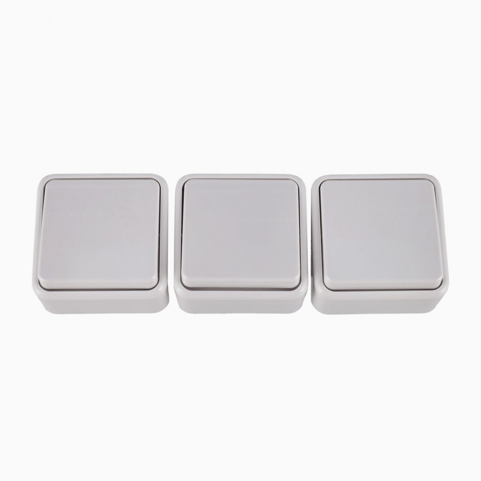 Pack 3 Interruptores Saliente Branco Pack 3 Interruptores Saliente Branco
