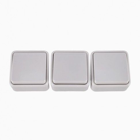 Pack 3 Interruptores Saliente Branco