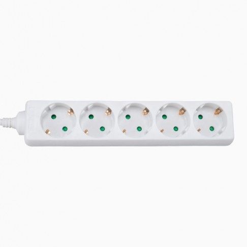 Bloco 5 Tomadas Cabo 3mx1.5 Branco Bloco 5 Tomadas Cabo 3mx1.5 Branco