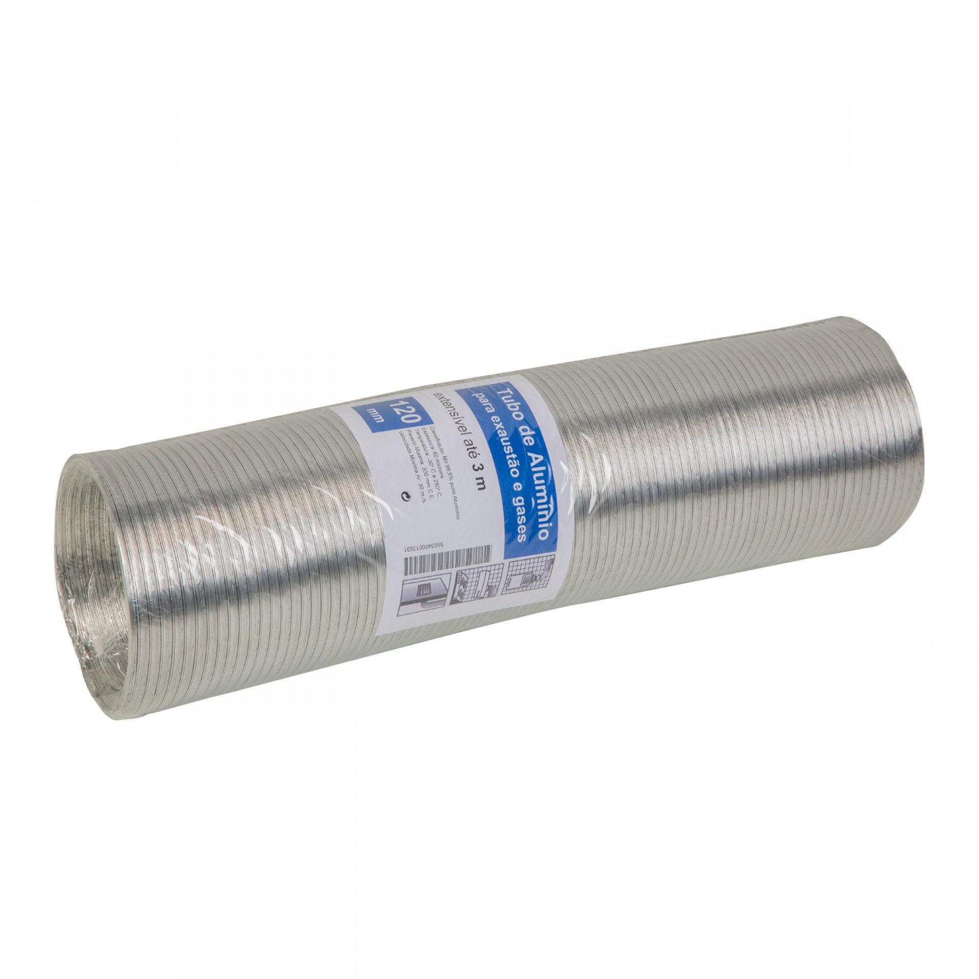 Tubo Flexivel 3m D120 Alumínio