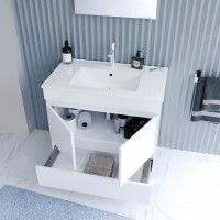 CONJUNTO VALENCIA 80CM MOVEL+LAVATORIO BRANCO CONJUNTO VALENCIA 80CM MOVEL+LAVATORIO BRANCO