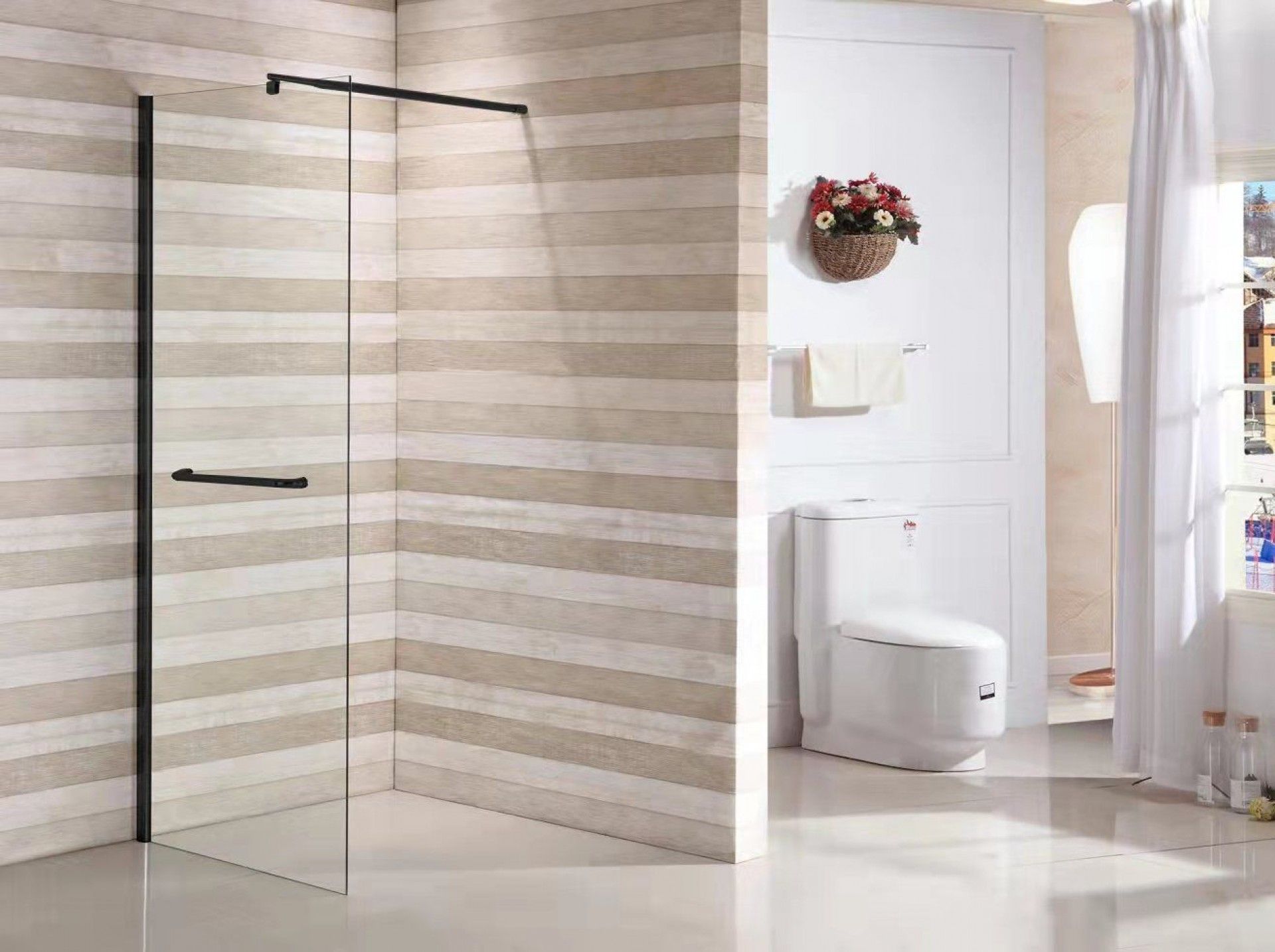 Painel Duche 80X195cm Perfis pretos