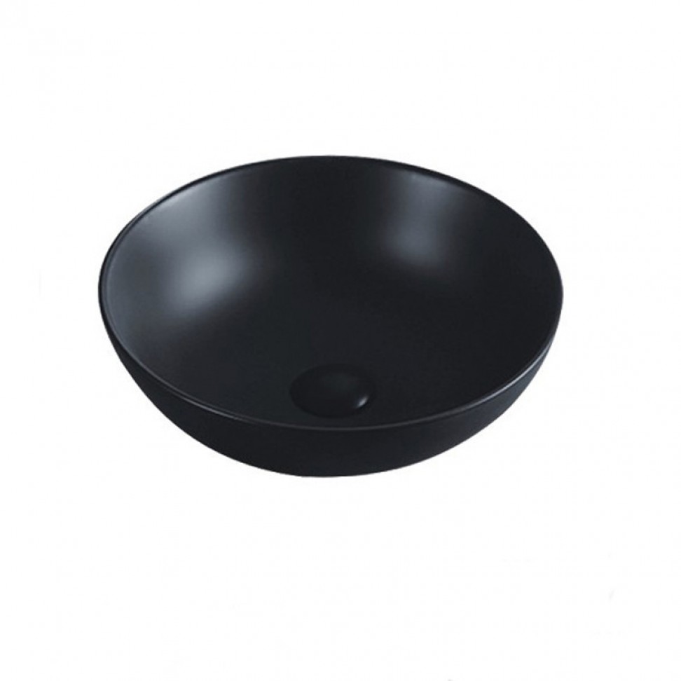 Lavat�rio Pousar Redondo Cer�mica 11.5x40x40cm Preto