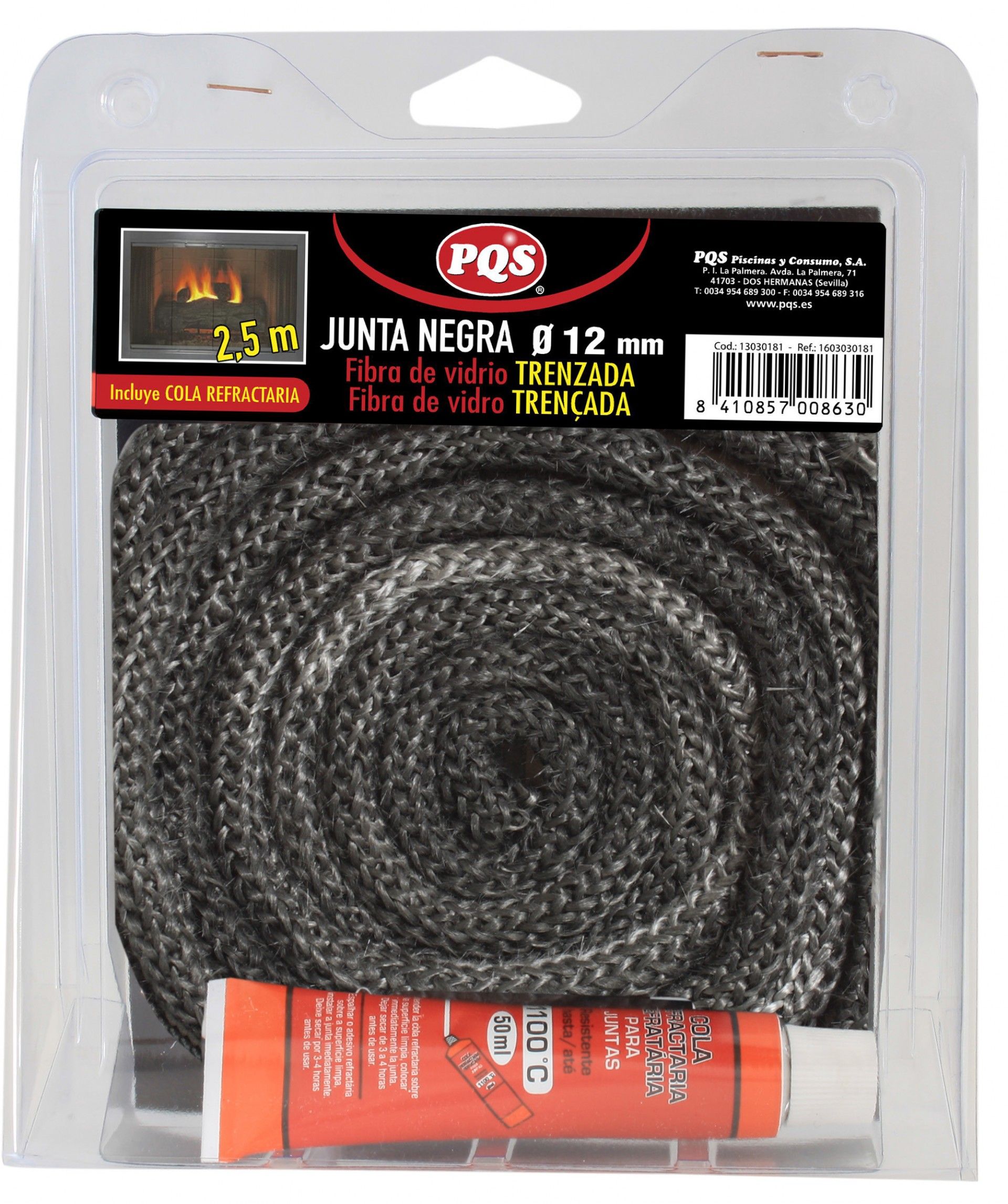 Junta Redonda Porta 12 mm Negra