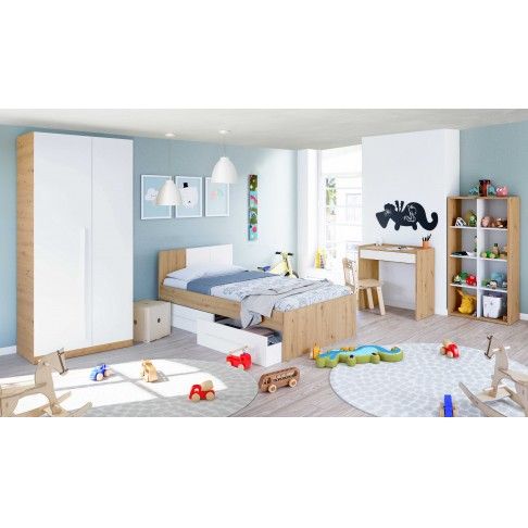 Estante Noa 136x67x33 Carvalho/ Branco Estante Noa 136x67x33 Carvalho/ Branco
